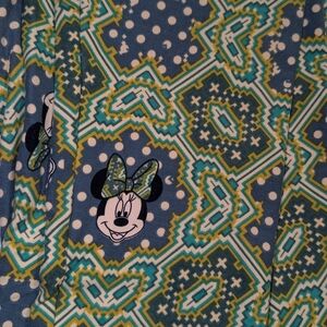 LuLaRoe Disney Leggings Tall And Curvy Minnie Mouse and Green Geometric Fabric